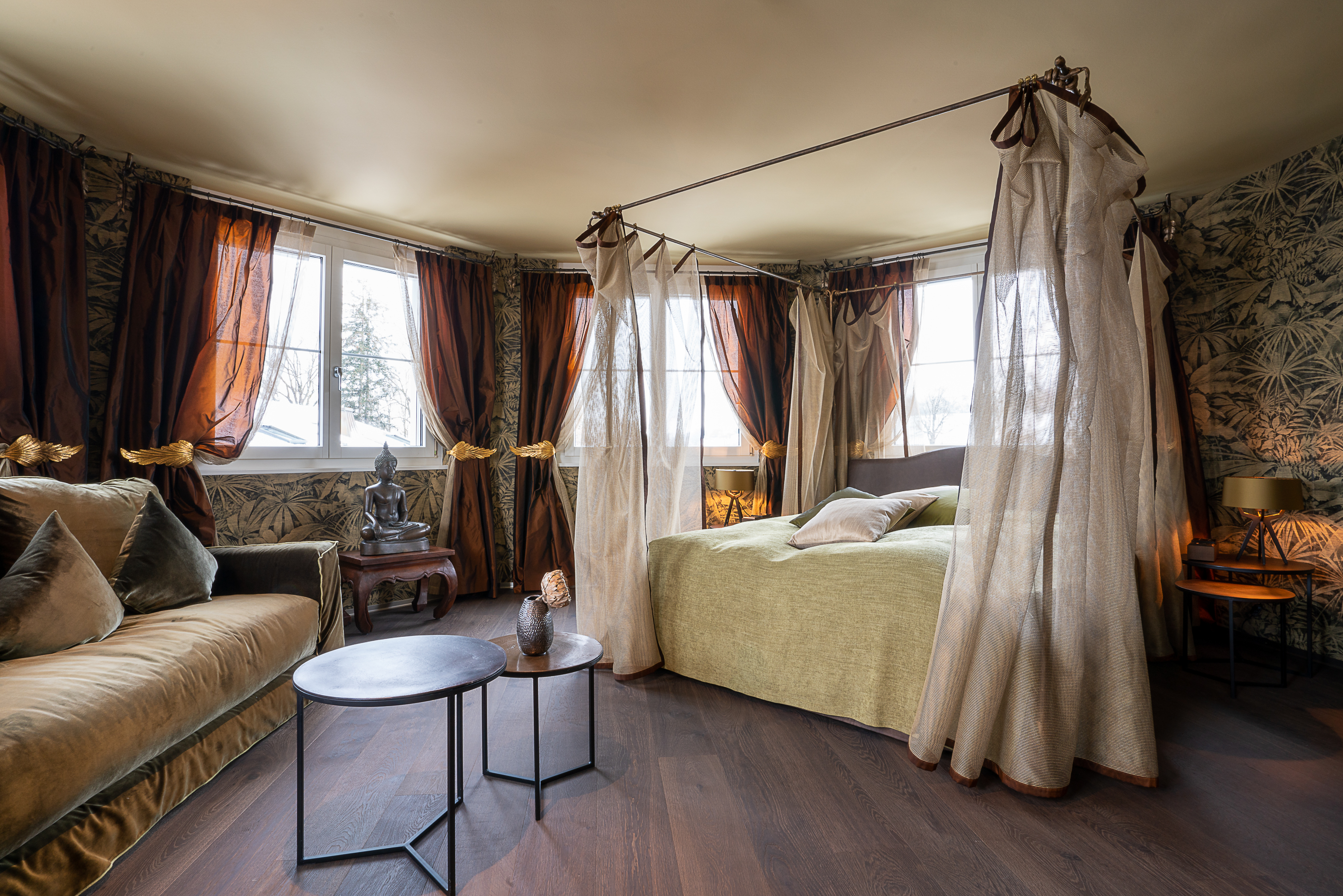 Hotelzimmer, Zimmerkategorie Elements Thai Suite, Seerose Resort & Spa Meisterschwanden